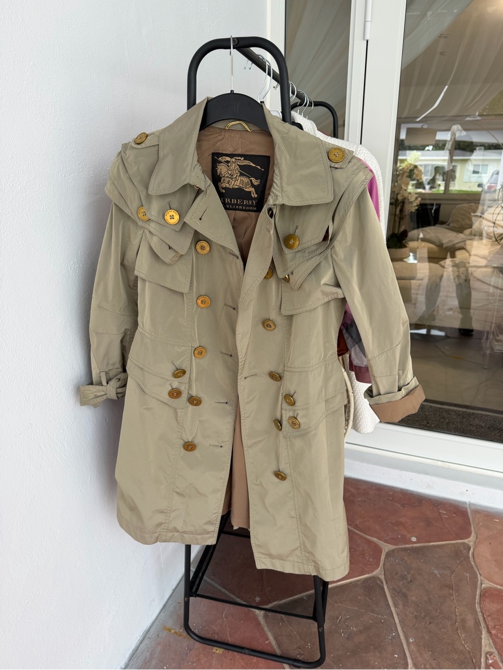 Burberry Beige Trench Coat with Belt - Picture 5 of 16